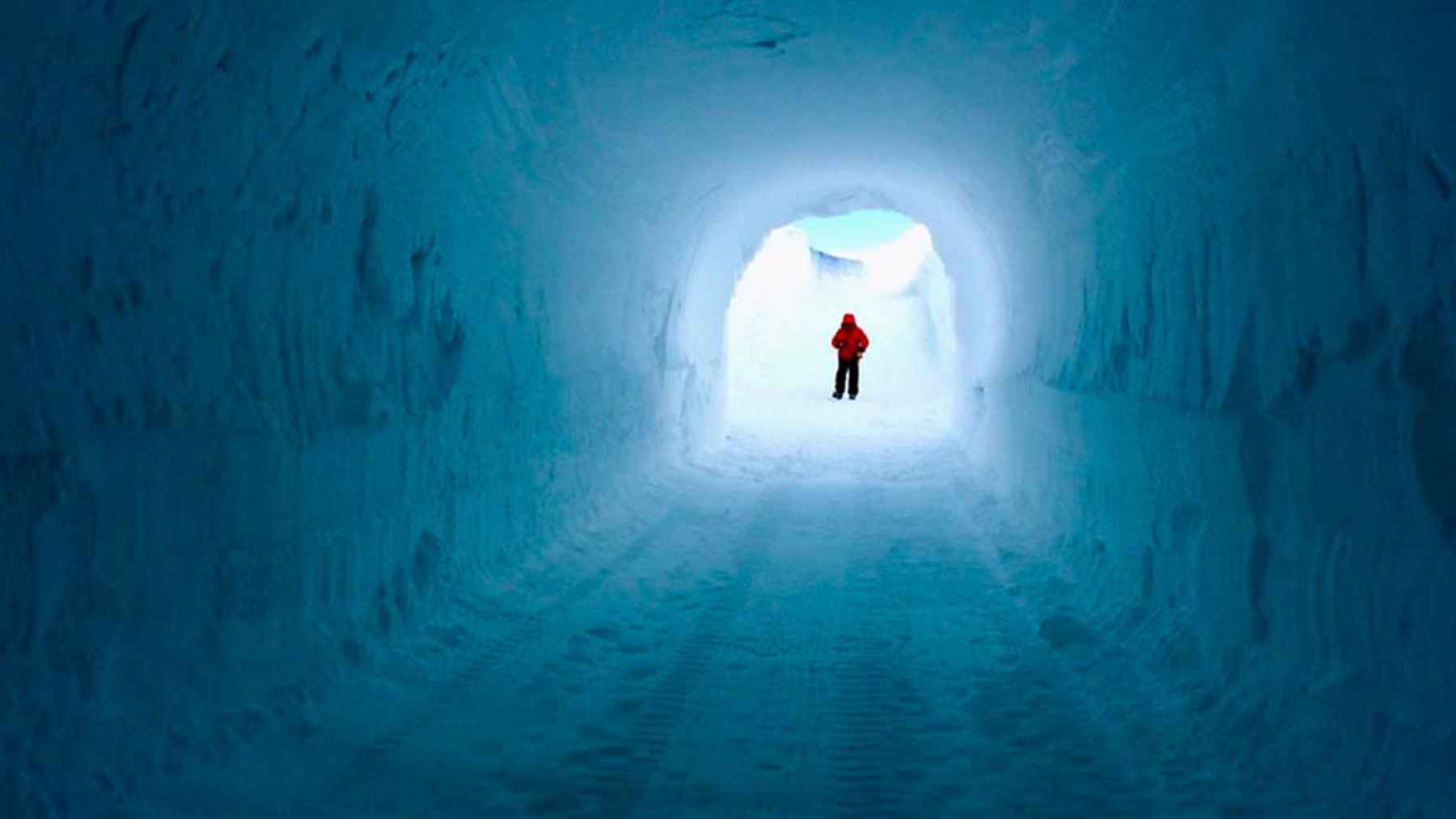 Ice cave storage site in Antarctica designed to preserve glacier ice cores for long term climate research.