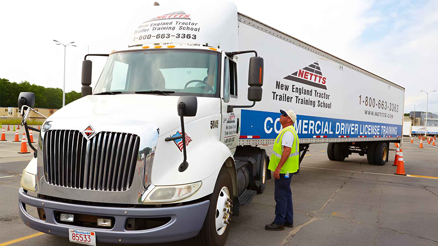 Commercial truck driver taking a CDL knowledge test as new U.S. rules require exams to be administered in English.