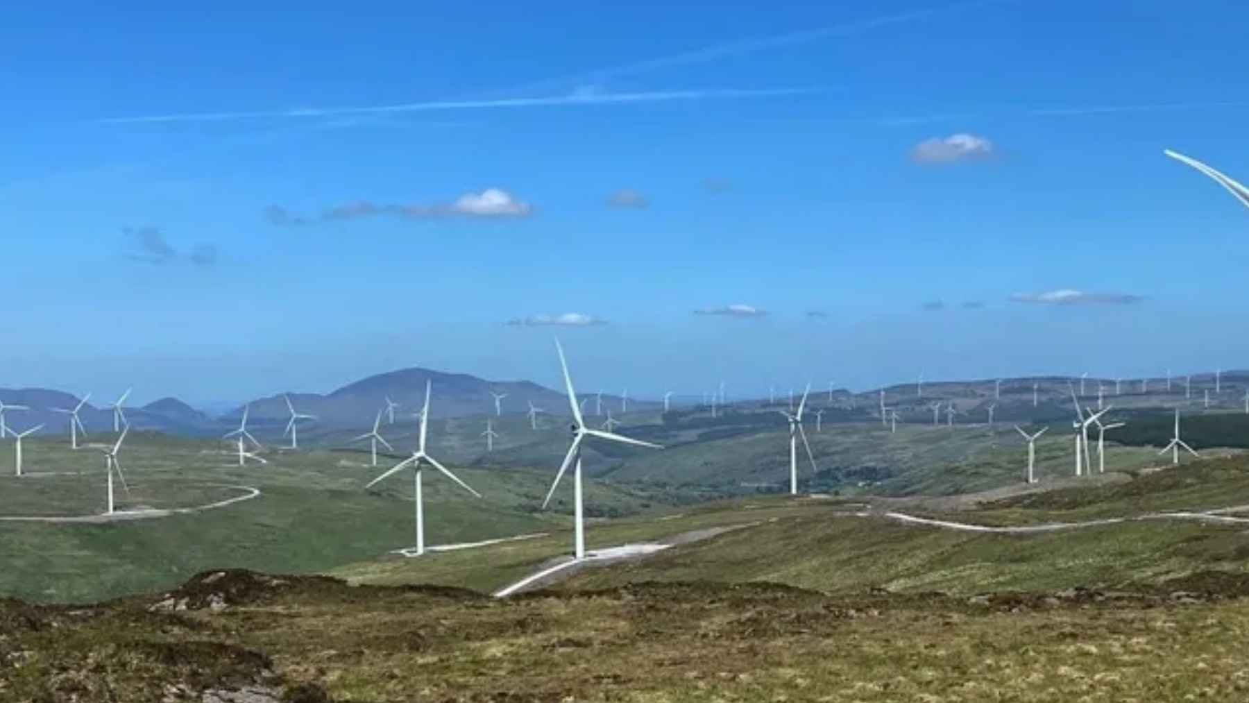 Grid scale battery energy storage system at the Cushaling wind farm in Ireland designed to store renewable wind power for several hours.
