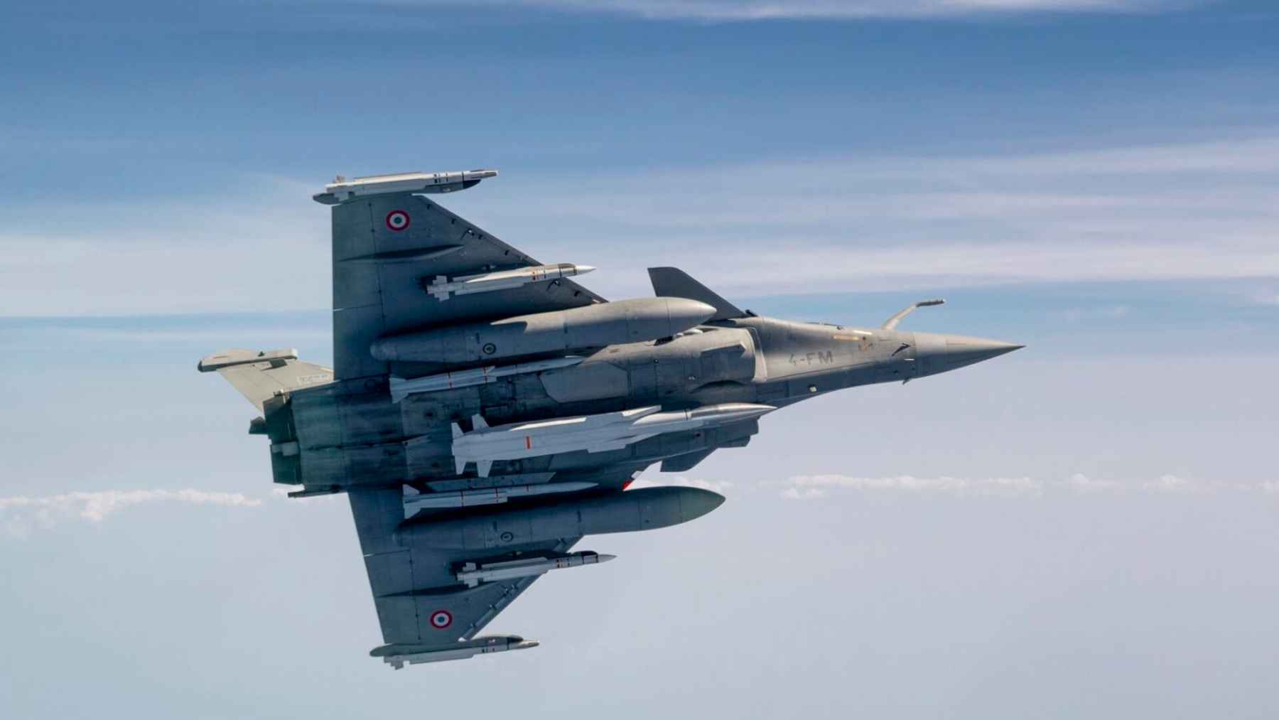 A French Rafale fighter jet flies during a mission linked to France’s nuclear deterrence posture in Europe