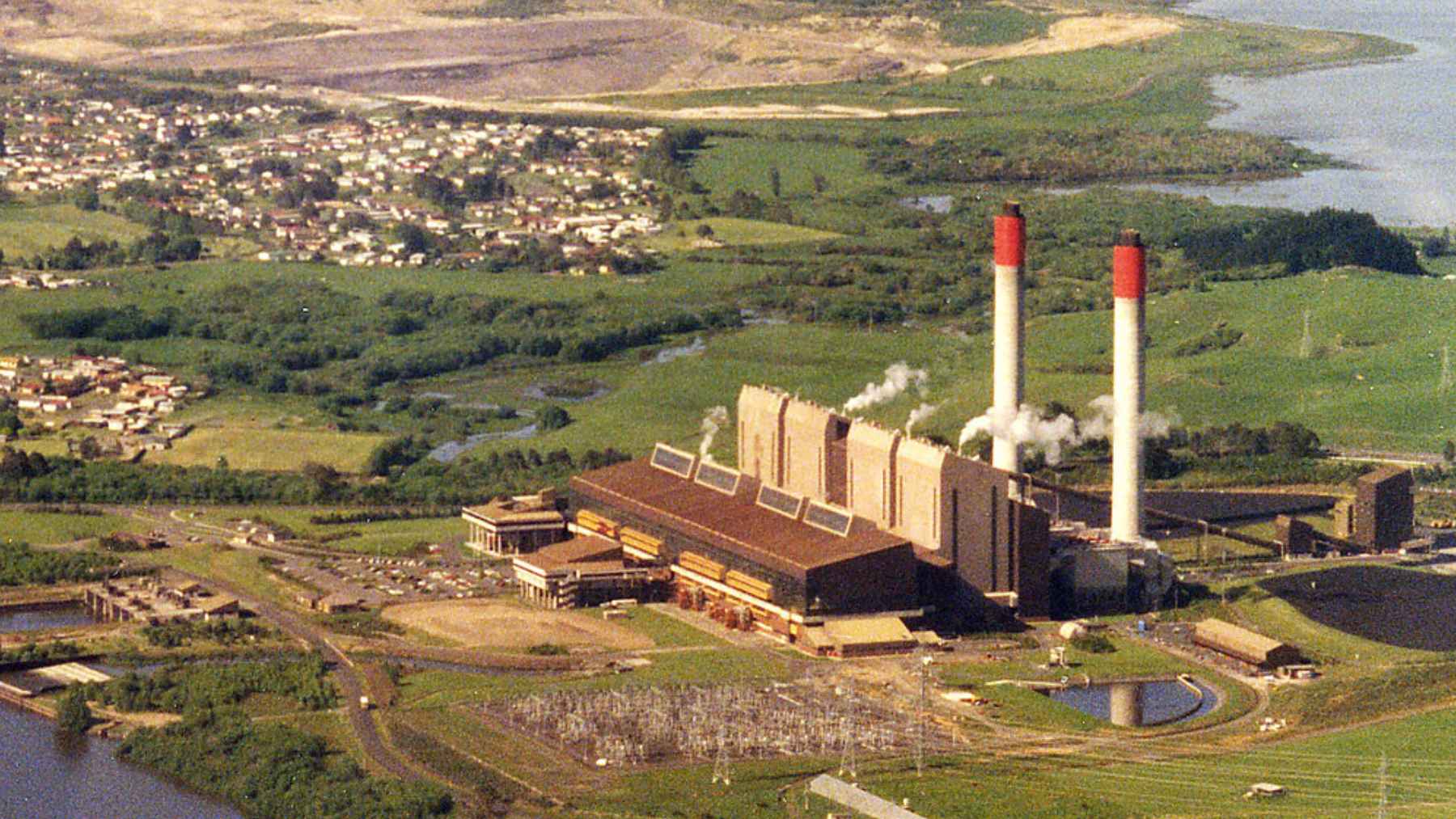 Heavy transformer transported on a long trailer arriving at Huntly Power Station for a grid scale battery project.