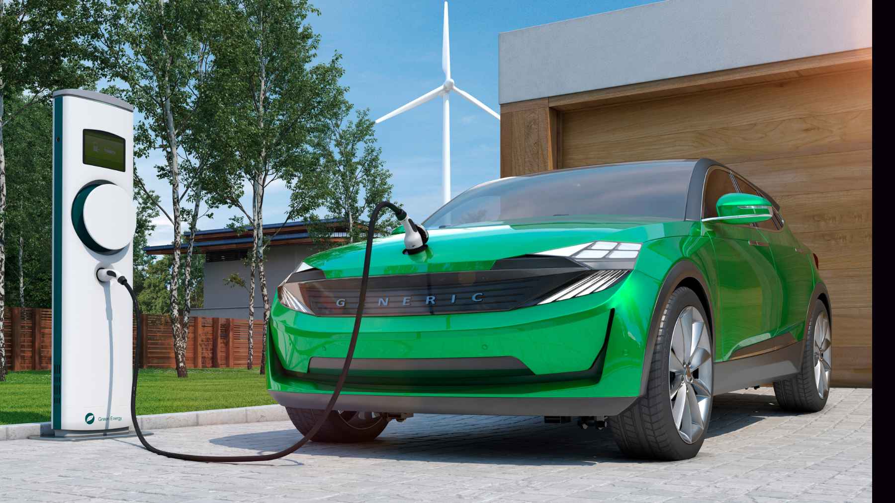 Electric vehicles charging at a public station, highlighting the debate over California emissions rules and U.S. EV policy.