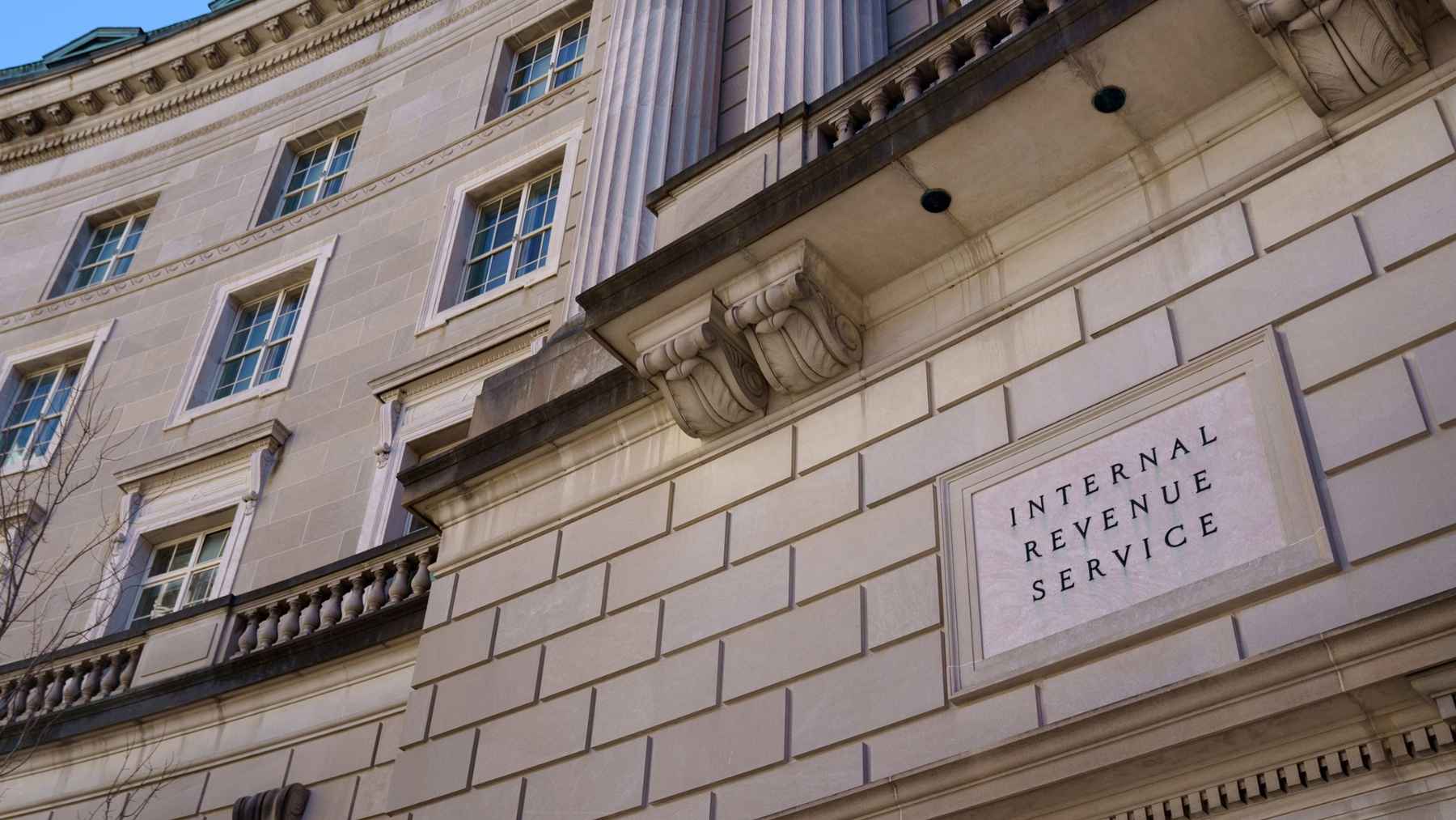 U.S. Treasury Department building in Washington tied to the decision to terminate union contracts covering IRS employees.
