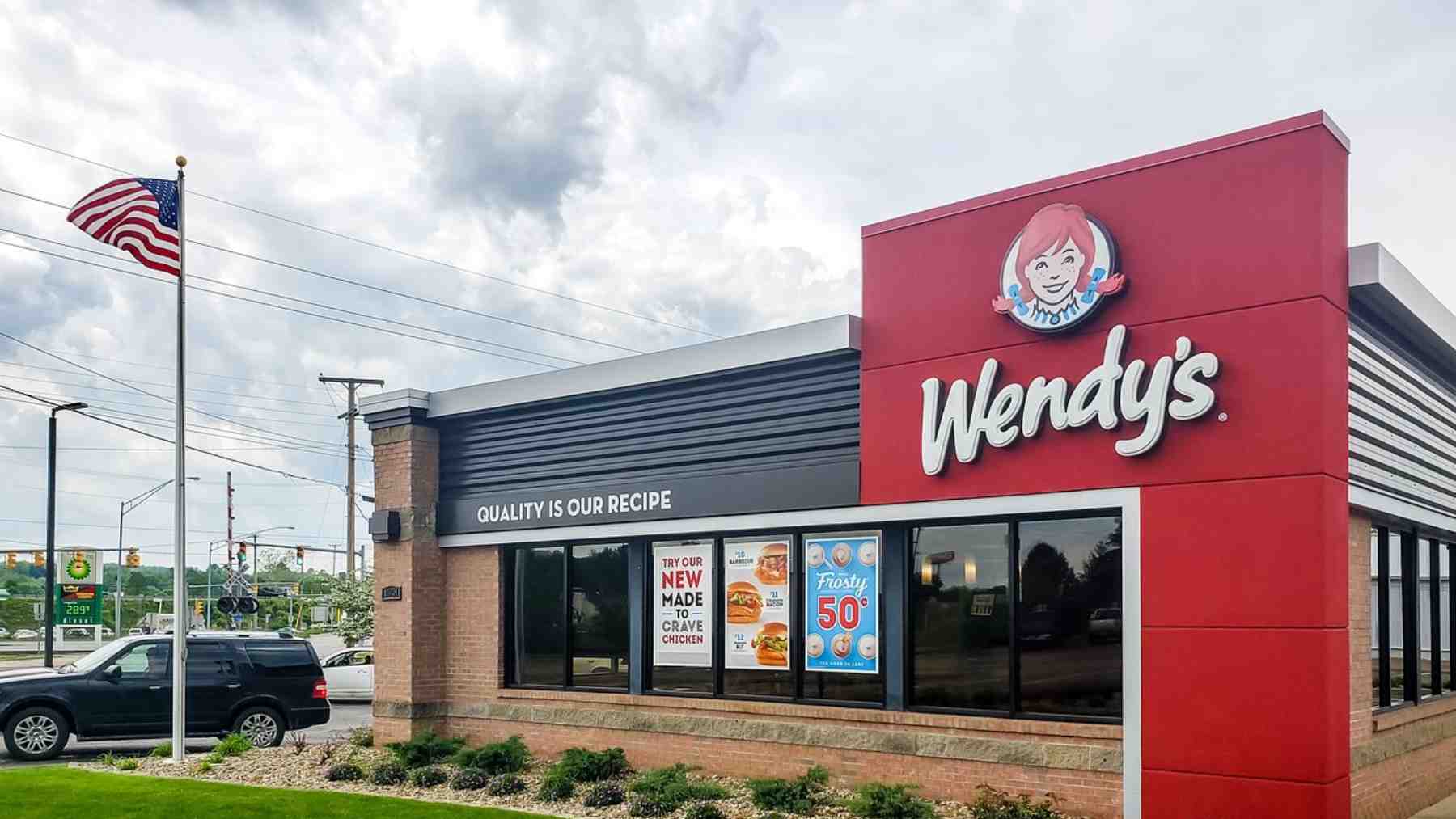 Wendy’s restaurant exterior as the burger chain plans to close about 300 U.S. locations in 2026 amid a value war slowdown.