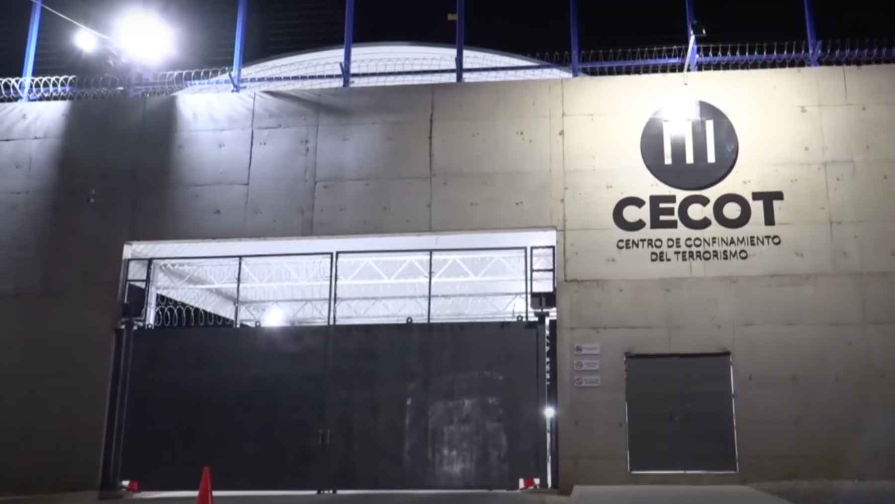 Entrance of CECOT prison in El Salvador, a high-security detention center linked to deportation cases