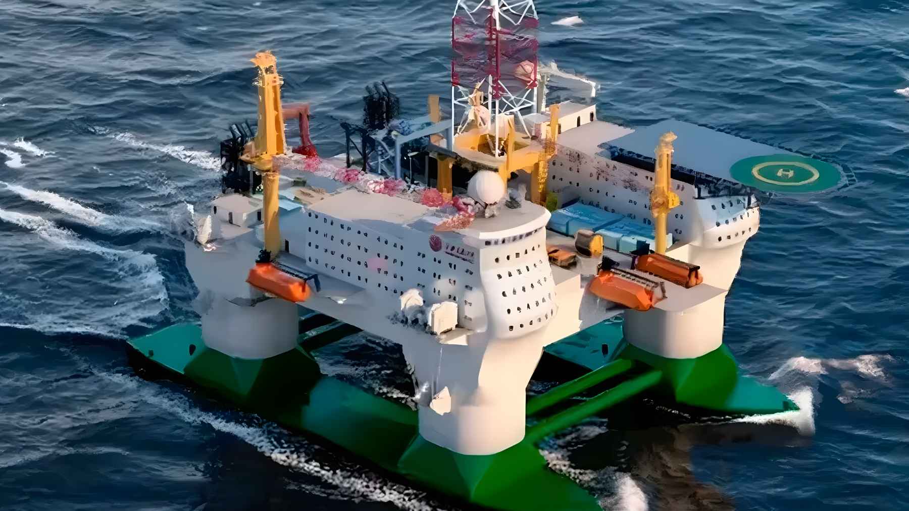 Large floating offshore platform designed for deep-sea research and long-term ocean missions