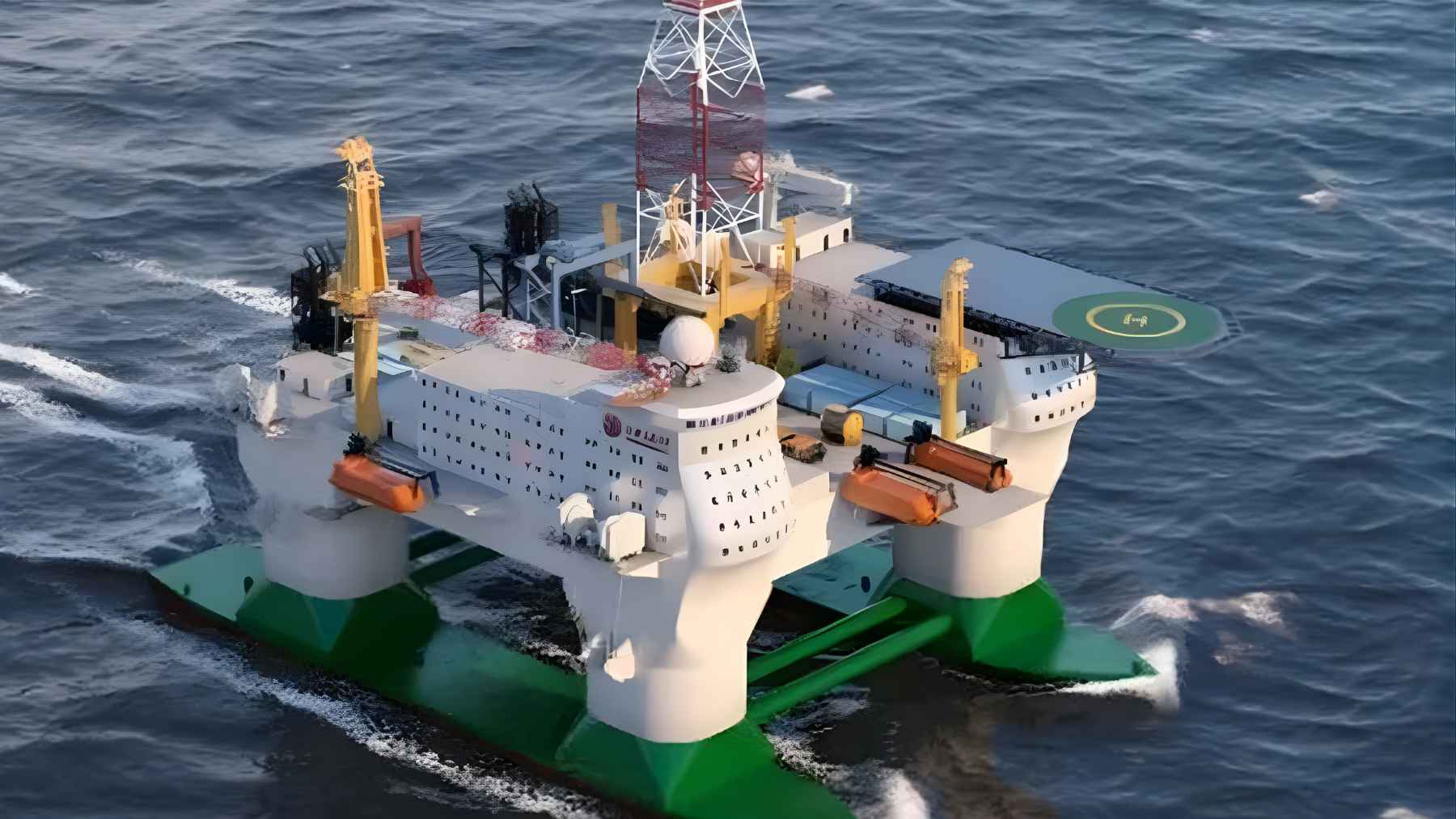Concept or vessel representing China’s floating deep sea platform designed for long endurance and extreme conditions