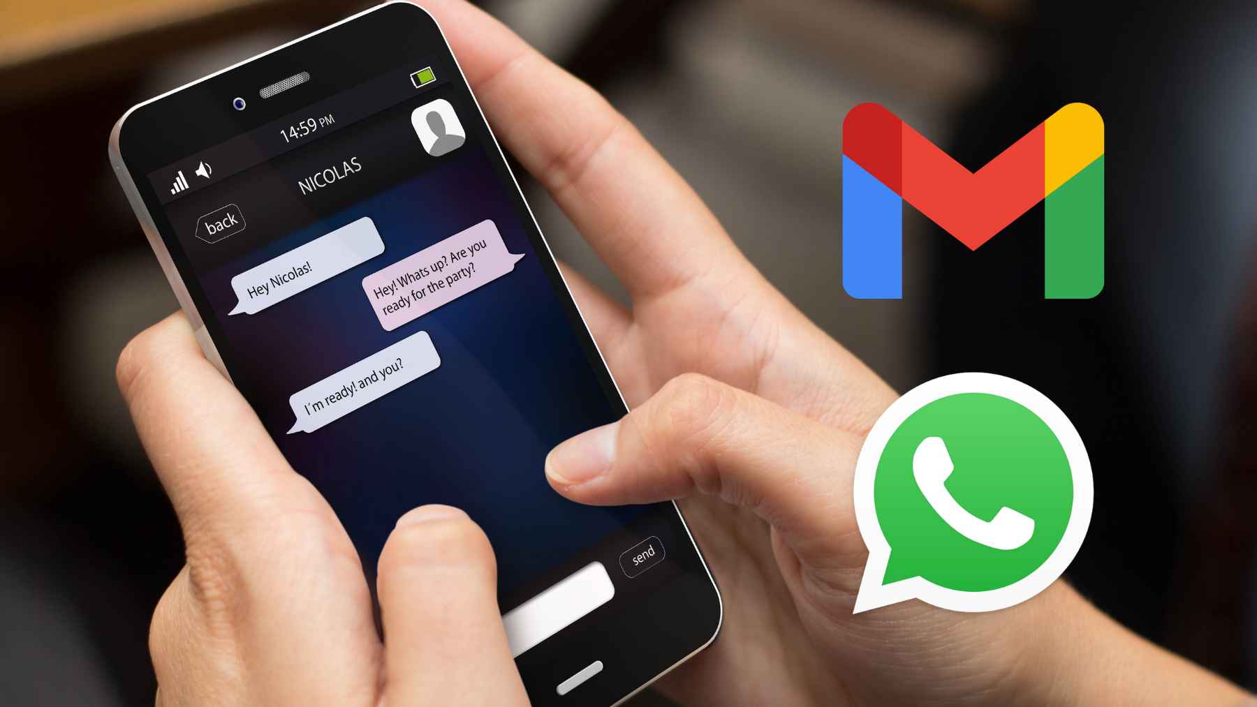 Smartphone displaying messaging and email apps highlighting concerns over data privacy and digital security