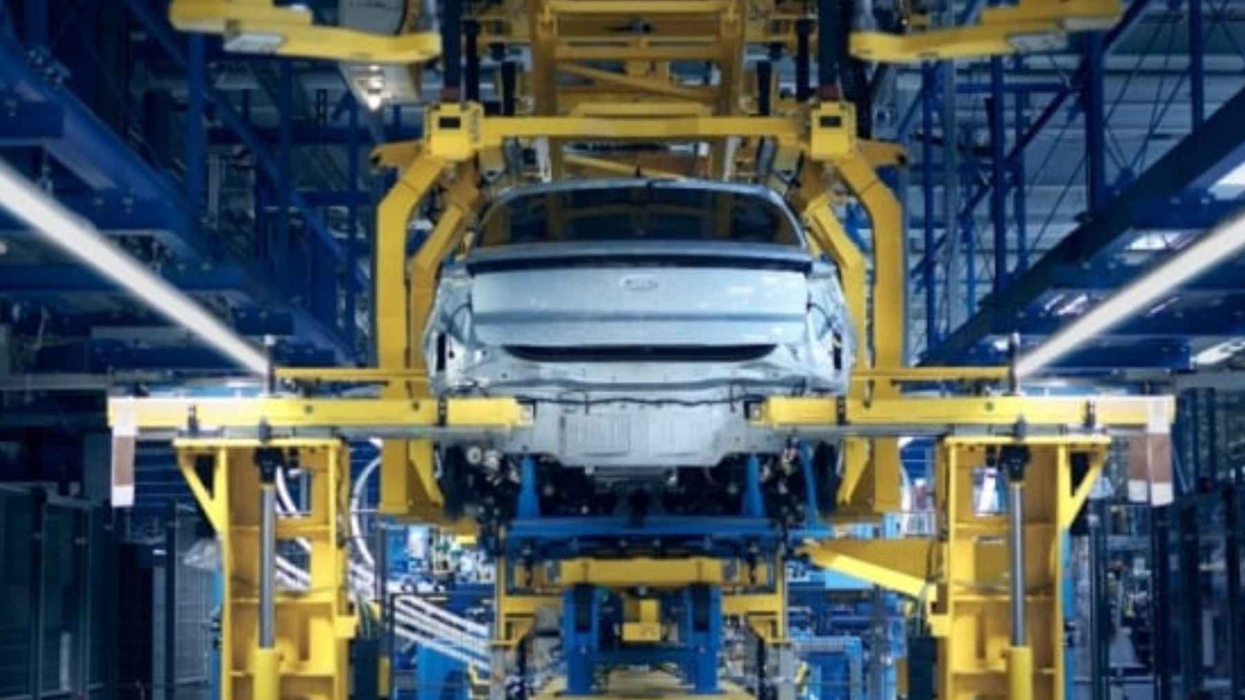 Ford Focus vehicle on assembly line at Saarlouis plant during final stages of production
