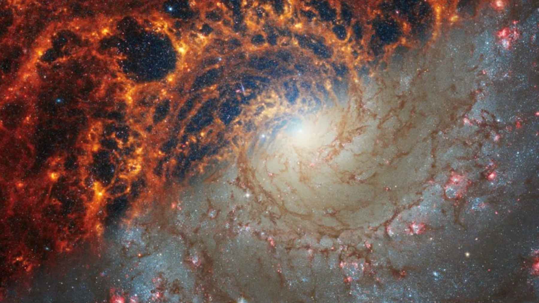 Galaxy clusters interacting across vast distances, used to test gravity and dark matter theories with cosmic background light