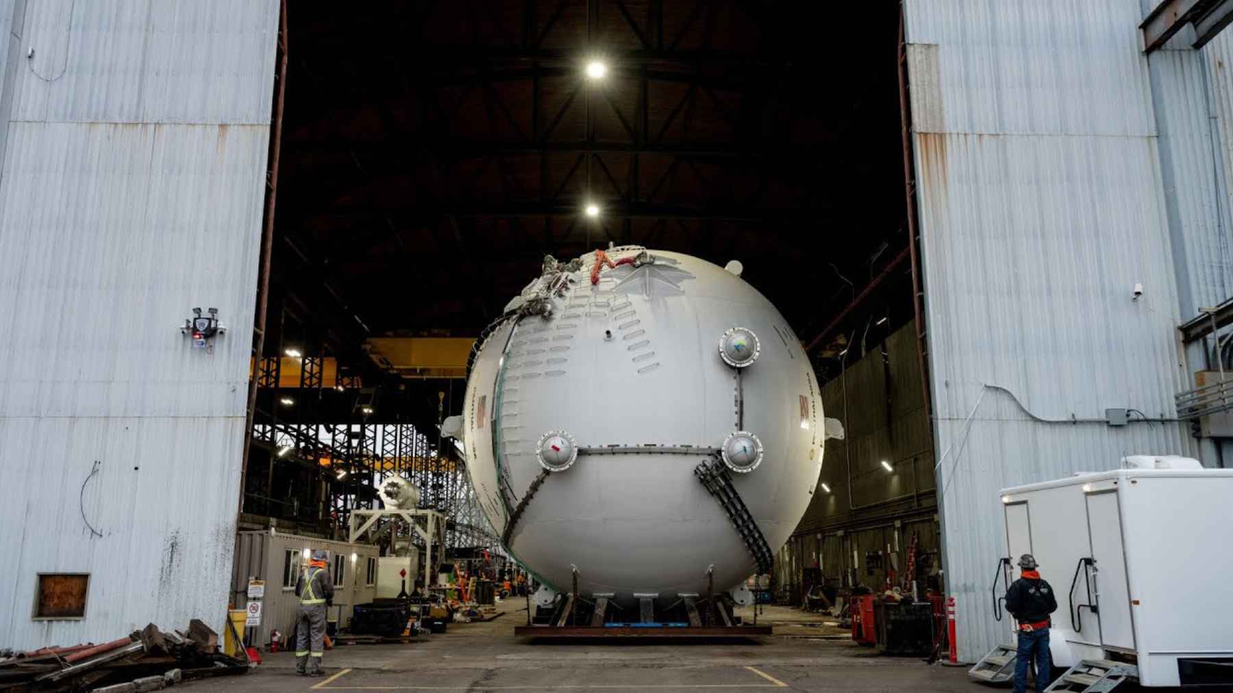 A strange floating sphere is being sent into the ocean with one objective, because the next big renewable prize may be hiding in the waves 1 Large spherical wave energy device under construction inside an industrial facility designed to generate electricity from ocean waves