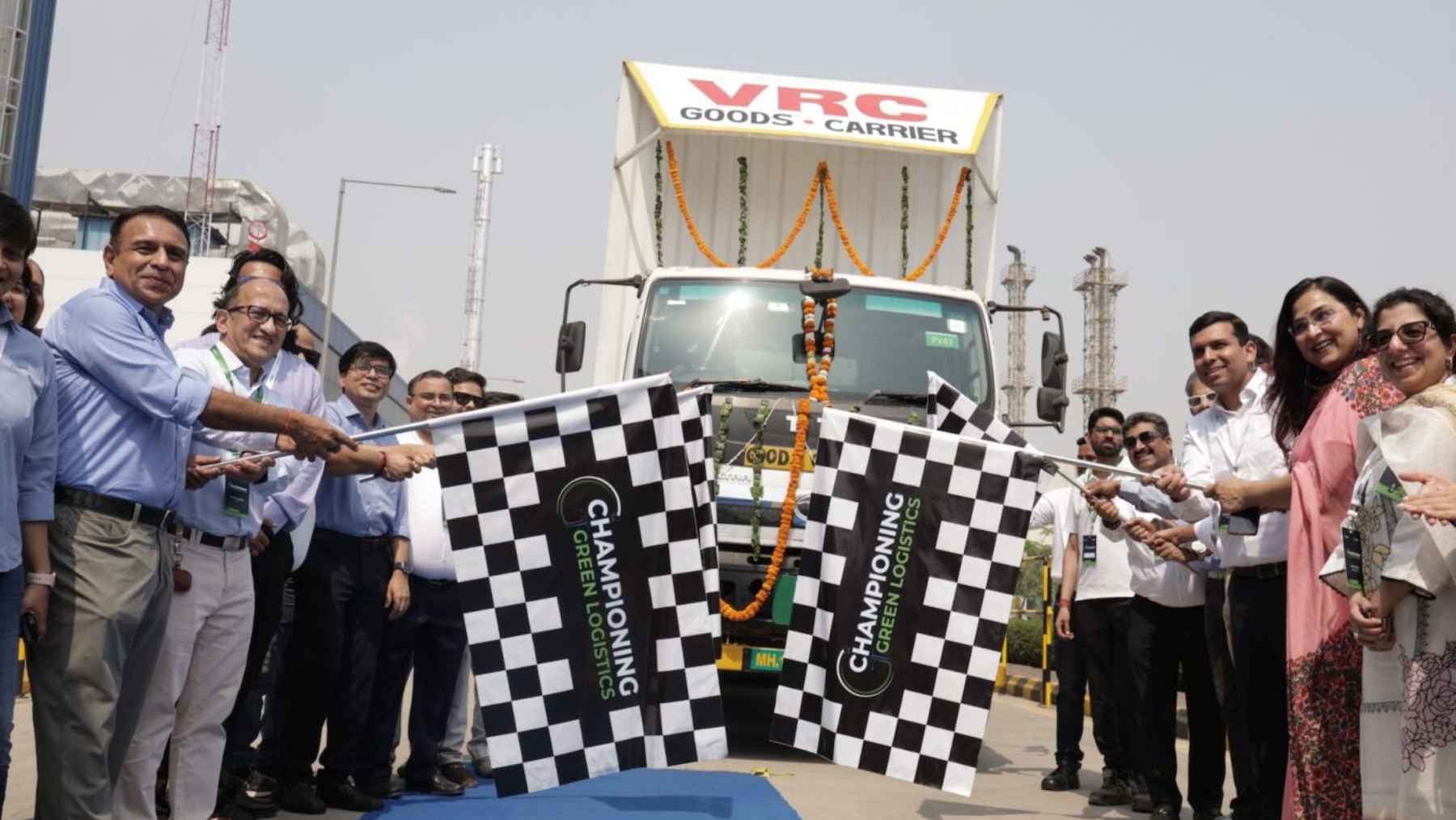 Retrofitted electric freight truck used by PepsiCo operating on a logistics corridor in India