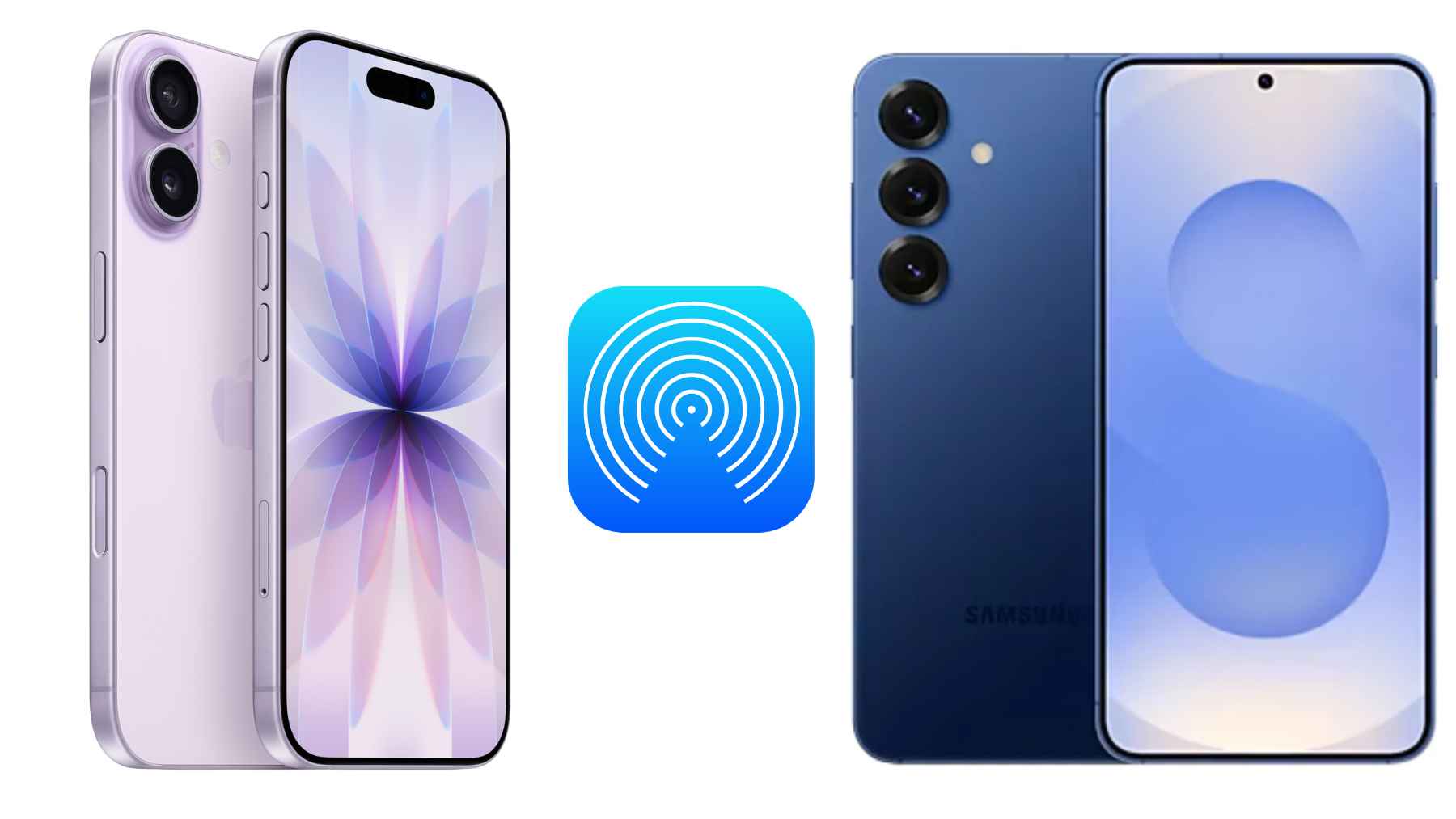 Samsung Galaxy smartphone sharing files with an iPhone using Quick Share cross platform feature