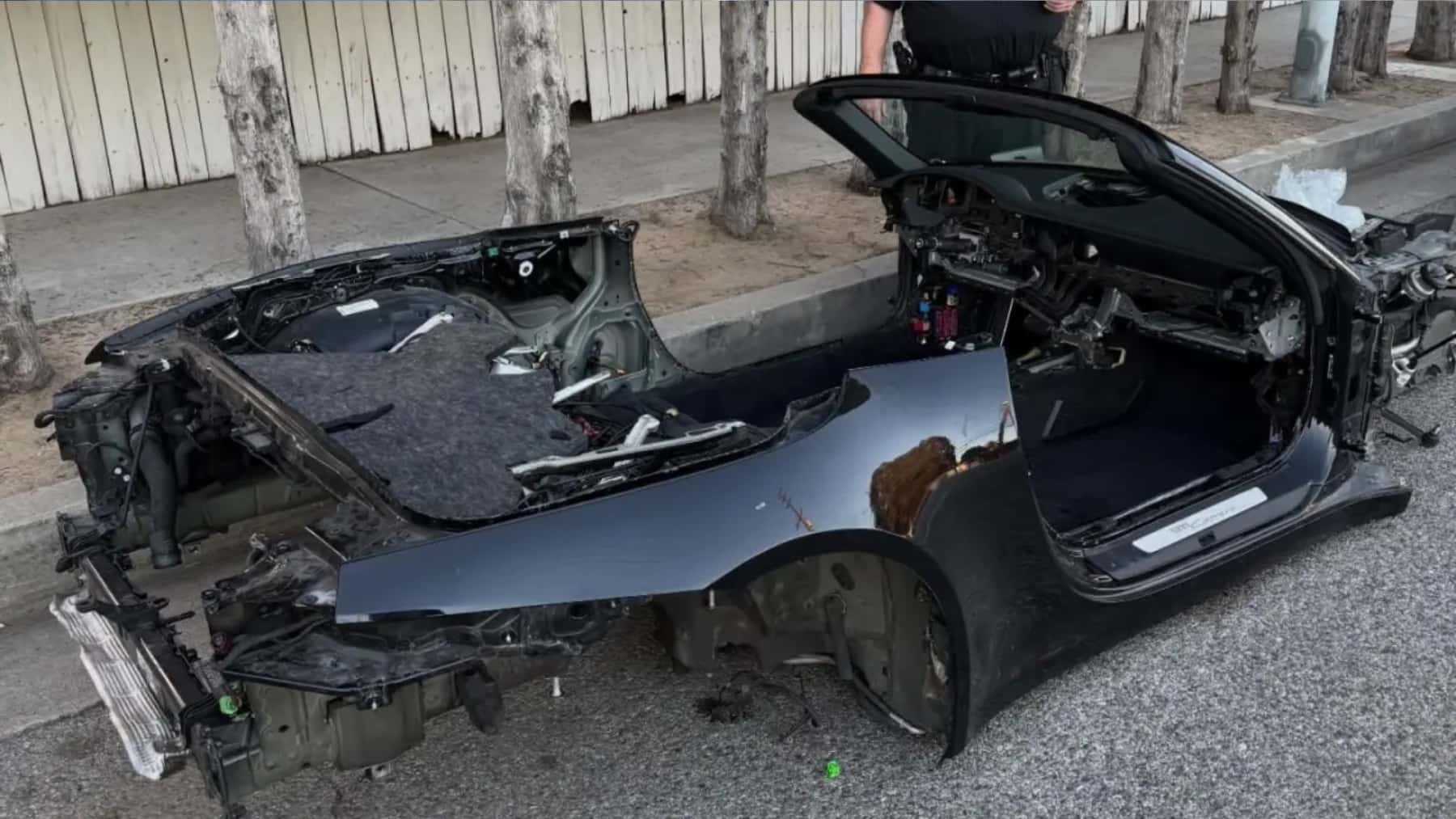 Imagen policial del Porsche 911 en el chasis